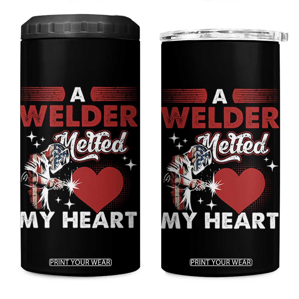 Funny Welding Welder Wife Girlfriend 4 in 1 Can Cooler Tumbler TS14 One Size: 16 oz Black Print Your Wear