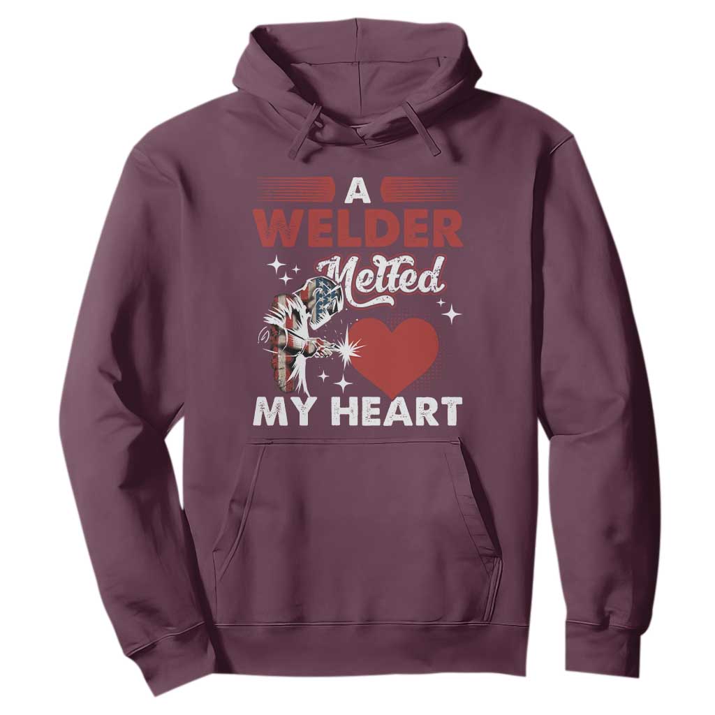 Funny Welding Welder Wife Girlfriend Hoodie TS14 Maroon Print Your Wear