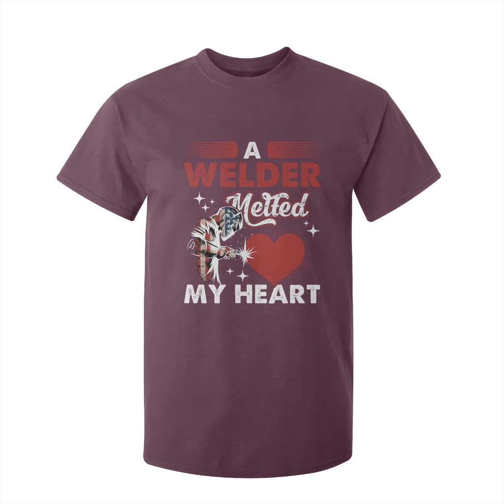 Funny Welding Welder Wife Girlfriend T Shirt For Kid TS14 Maroon Print Your Wear