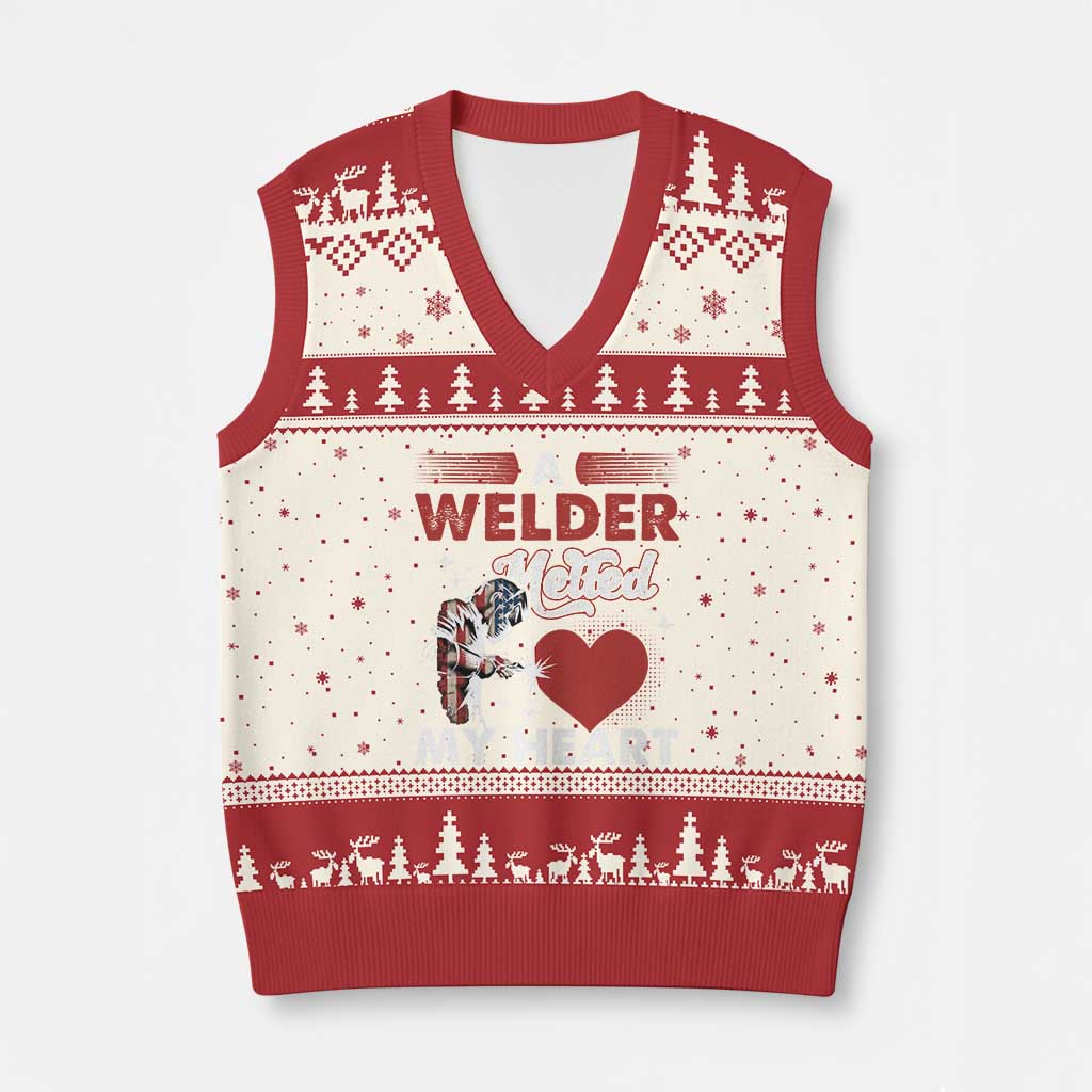 Funny Welding Welder Wife Girlfriend V-Neck Knit Sweater Vest TS14 Beige Red Print Your Wear