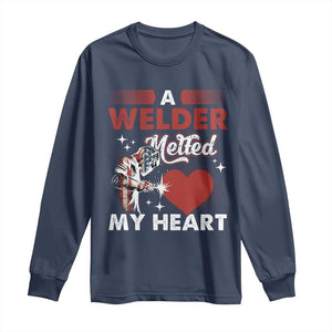 Funny Welding Welder Wife Girlfriend Long Sleeve Shirt TS14 Navy Print Your Wear