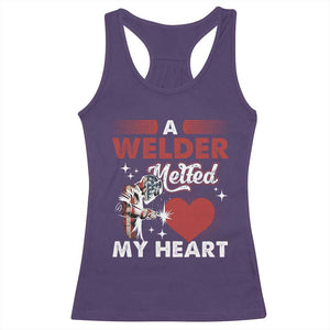 Funny Welding Welder Wife Girlfriend Racerback Tank Top TS14 Purple Print Your Wear