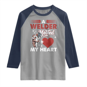 Funny Welding Welder Wife Girlfriend Raglan Shirt TS14 Sport Gray Navy Print Your Wear