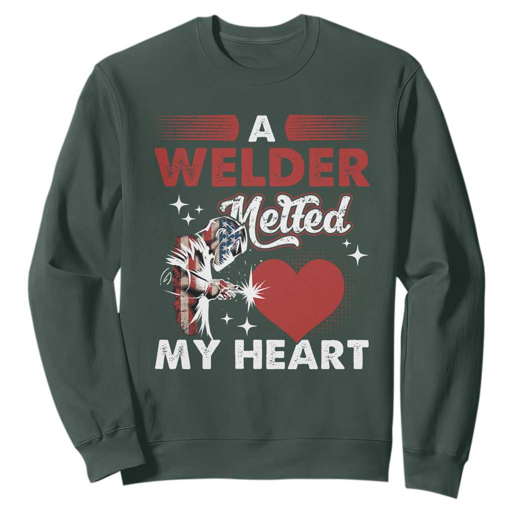 Funny Welding Welder Wife Girlfriend Sweatshirt TS14 Dark Forest Green Print Your Wear