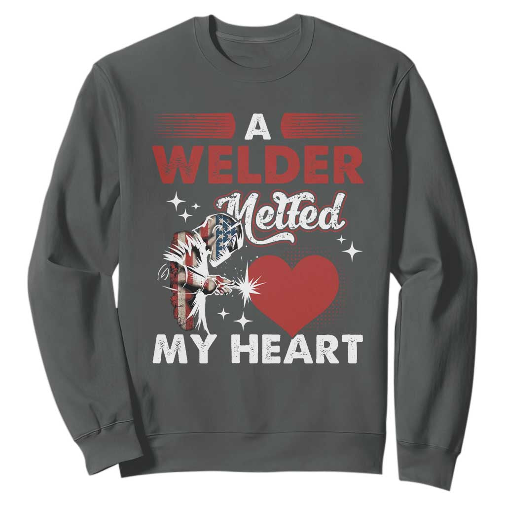 Funny Welding Welder Wife Girlfriend Sweatshirt TS14 Dark Heather Print Your Wear