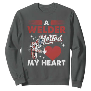 Funny Welding Welder Wife Girlfriend Sweatshirt TS14 Dark Heather Print Your Wear