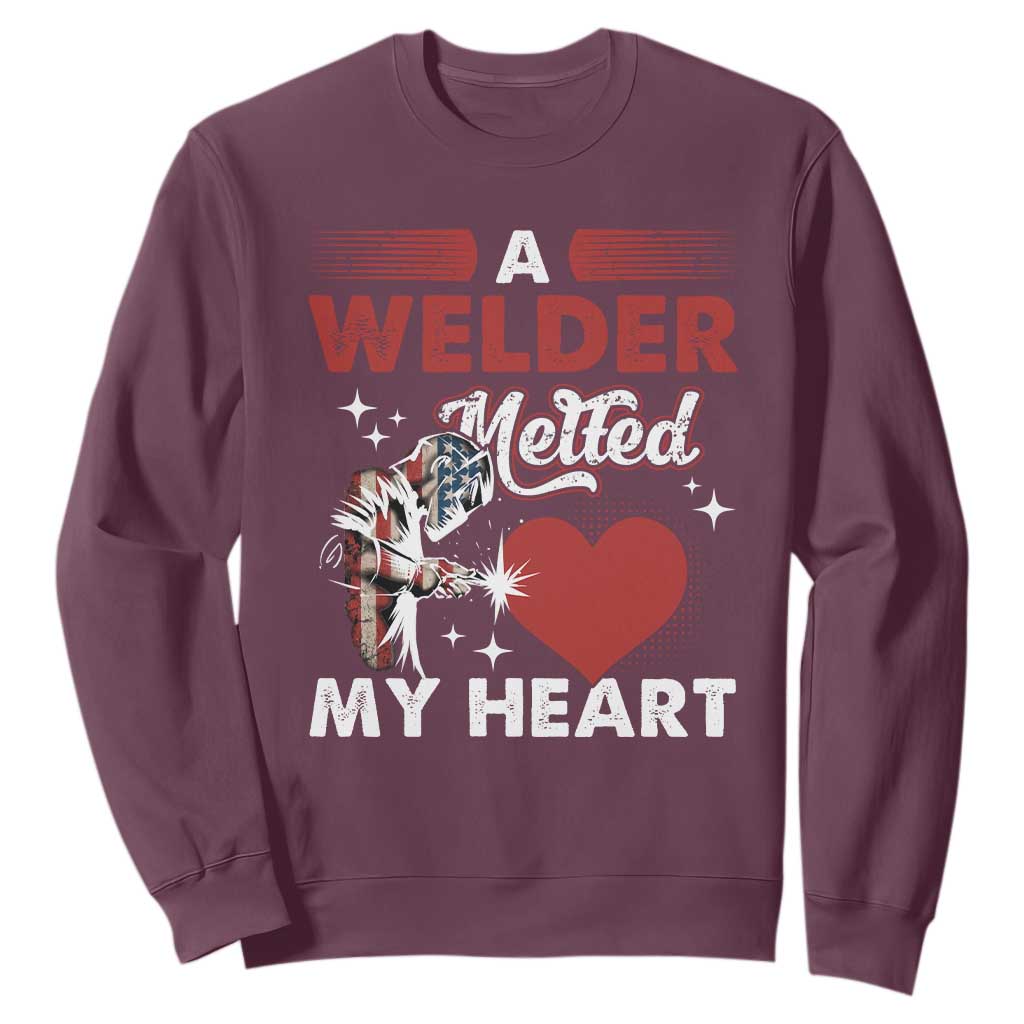 Funny Welding Welder Wife Girlfriend Sweatshirt TS14 Maroon Print Your Wear