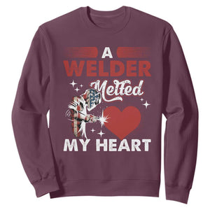 Funny Welding Welder Wife Girlfriend Sweatshirt TS14 Maroon Print Your Wear
