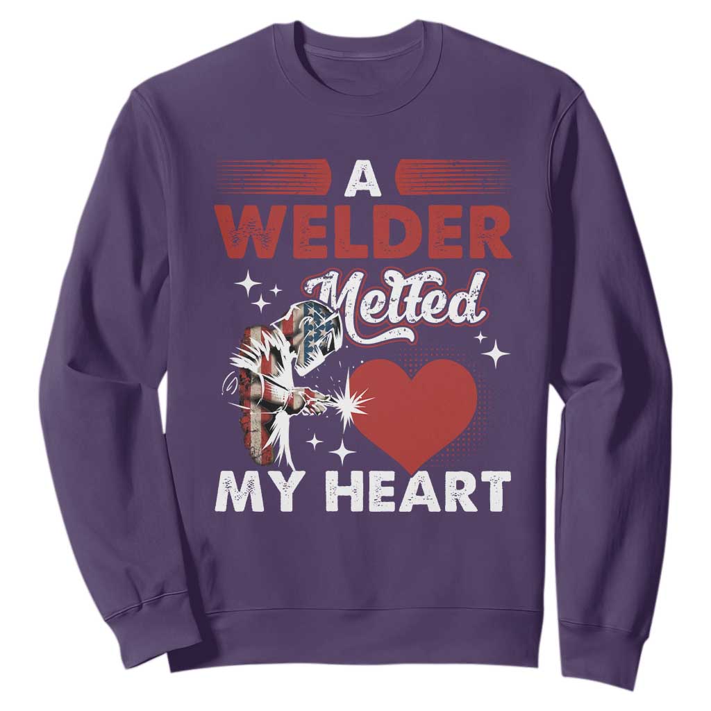 Funny Welding Welder Wife Girlfriend Sweatshirt TS14 Purple Print Your Wear