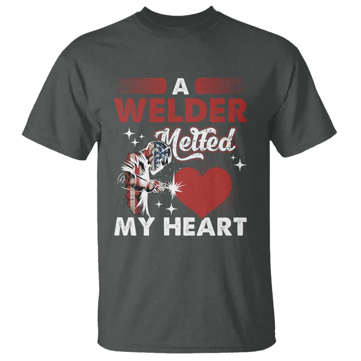 Funny Welding Welder Wife Girlfriend T Shirt TS14 Dark Heather Print Your Wear