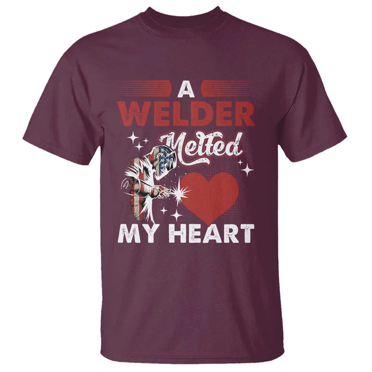 Funny Welding Welder Wife Girlfriend T Shirt TS14 Maroon Print Your Wear