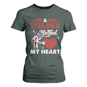 Funny Welding Welder Wife Girlfriend T Shirt For Women TS14 Dark Forest Green Print Your Wear