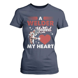 Funny Welding Welder Wife Girlfriend T Shirt For Women TS14 Navy Print Your Wear