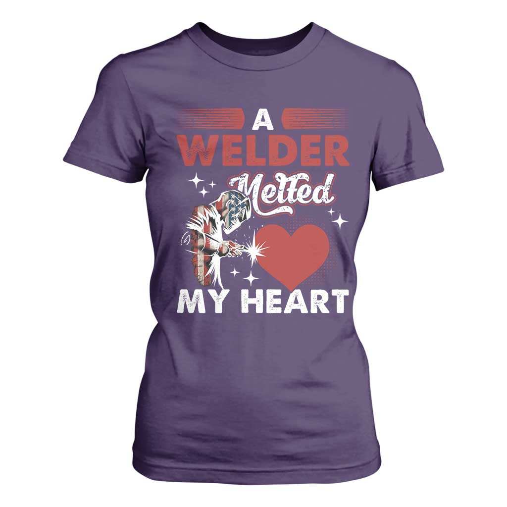 Funny Welding Welder Wife Girlfriend T Shirt For Women TS14 Purple Print Your Wear