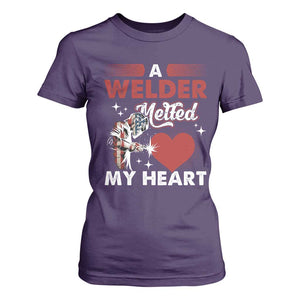 Funny Welding Welder Wife Girlfriend T Shirt For Women TS14 Purple Print Your Wear