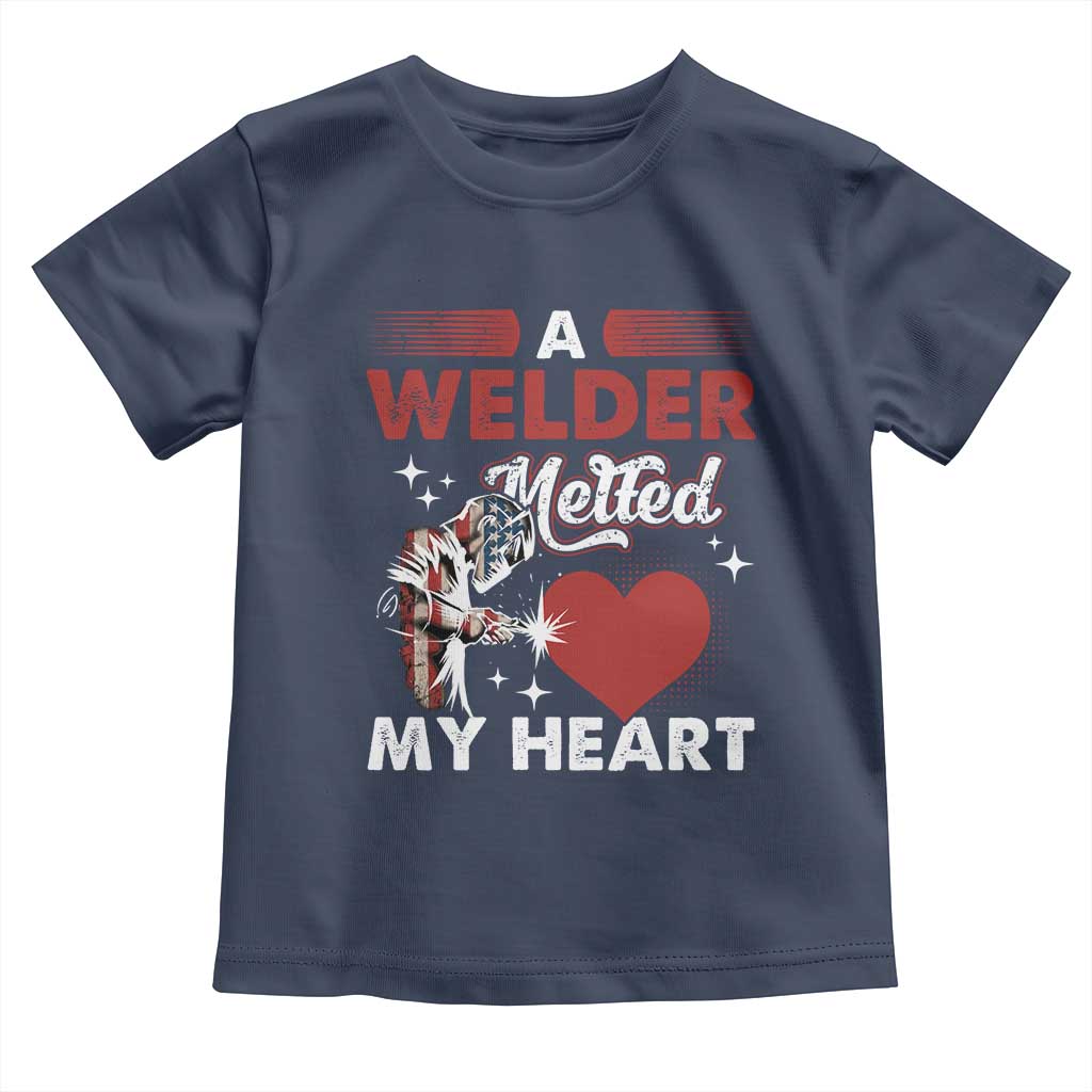 Funny Welding Welder Wife Girlfriend Toddler T Shirt TS14 Navy Print Your Wear