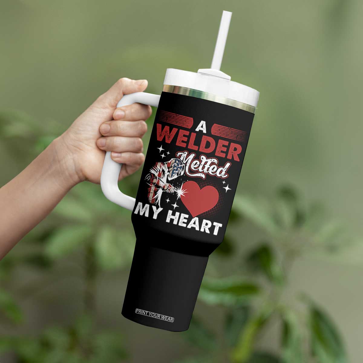 Funny Welding Welder Wife Girlfriend Tumbler With Handle TS14 Print Your Wear