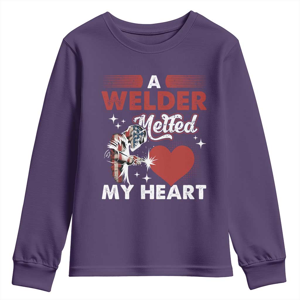 Funny Welding Welder Wife Girlfriend Youth Sweatshirt TS14 Purple Print Your Wear