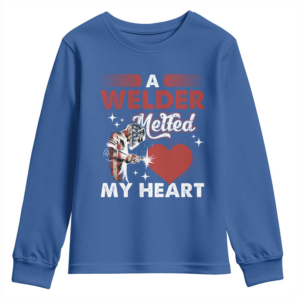 Funny Welding Welder Wife Girlfriend Youth Sweatshirt TS14 Royal Blue Print Your Wear