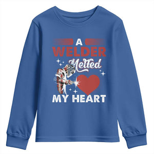Funny Welding Welder Wife Girlfriend Youth Sweatshirt TS14 Royal Blue Print Your Wear