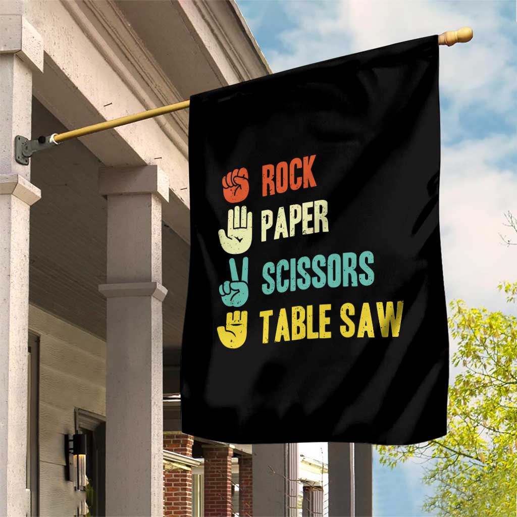 Funny Woodworker Garden Flag Rock Paper Scissors Table Saw TS14 Print Your Wear
