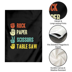 Funny Woodworker Garden Flag Rock Paper Scissors Table Saw TS14 Print Your Wear
