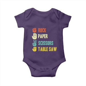 Funny Woodworker Baby Onesie Rock Paper Scissors Table Saw TS14 Purple Print Your Wear
