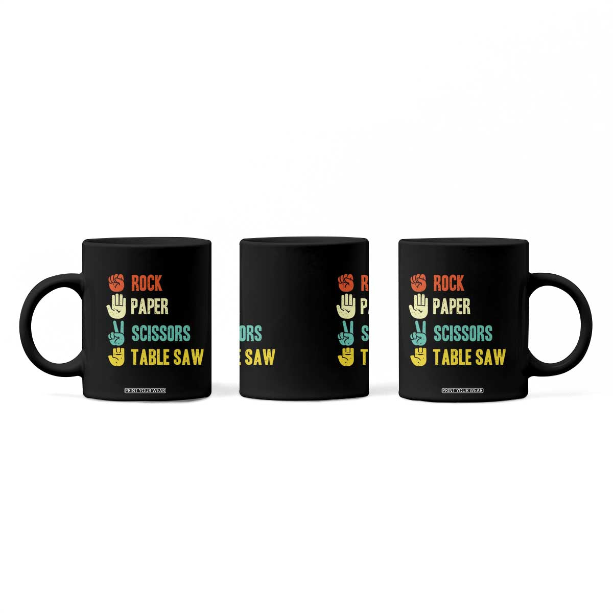 Funny Woodworker Coffee Mug Rock Paper Scissors Table Saw TS14 Print Your Wear