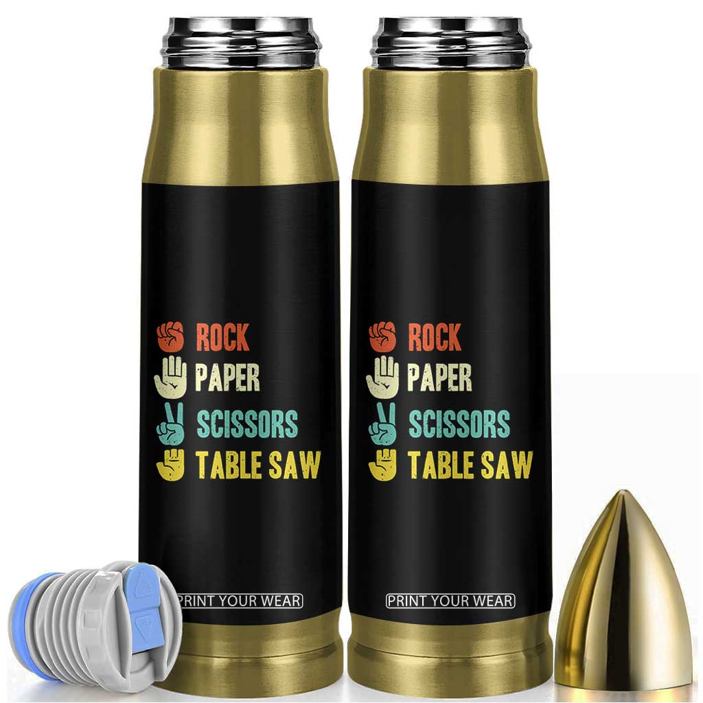 Funny Woodworker Bullet Tumbler Rock Paper Scissors Table Saw TS14 Black Print Your Wear