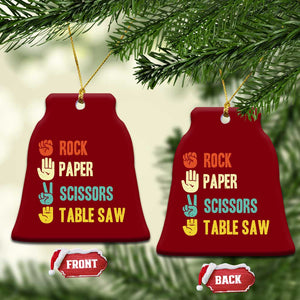 Funny Woodworker Ceramic Ornament Rock Paper Scissors Table Saw TS14 Print Your Wear