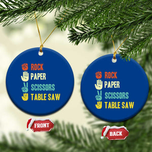 Funny Woodworker Ceramic Ornament Rock Paper Scissors Table Saw TS14 1pc Blue Print Your Wear