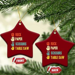 Funny Woodworker Ceramic Ornament Rock Paper Scissors Table Saw TS14 Print Your Wear