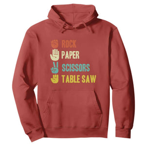 Funny Woodworker Hoodie Rock Paper Scissors Table Saw TS14 Red Print Your Wear