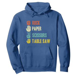 Funny Woodworker Hoodie Rock Paper Scissors Table Saw TS14 Royal Blue Print Your Wear