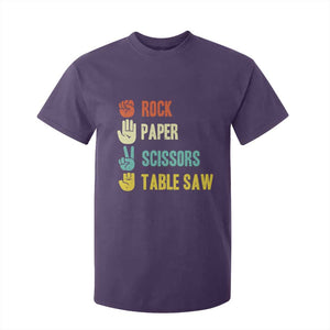 Funny Woodworker T Shirt For Kid Rock Paper Scissors Table Saw TS14 Purple Print Your Wear