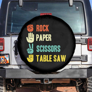 Funny Woodworker Spare Tire Cover Rock Paper Scissors Table Saw TS14 No hole Black Print Your Wear