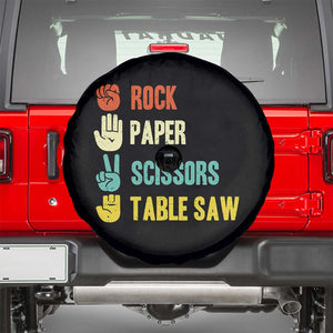 Funny Woodworker Spare Tire Cover Rock Paper Scissors Table Saw TS14 Black Print Your Wear