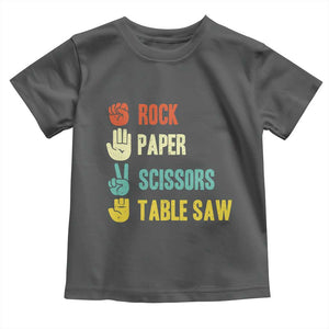 Funny Woodworker Toddler T Shirt Rock Paper Scissors Table Saw TS14 Dark Heather Print Your Wear
