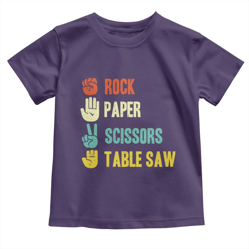 Funny Woodworker Toddler T Shirt Rock Paper Scissors Table Saw TS14 Purple Print Your Wear