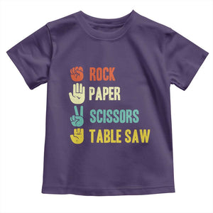 Funny Woodworker Toddler T Shirt Rock Paper Scissors Table Saw TS14 Purple Print Your Wear