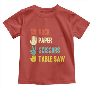 Funny Woodworker Toddler T Shirt Rock Paper Scissors Table Saw TS14 Red Print Your Wear