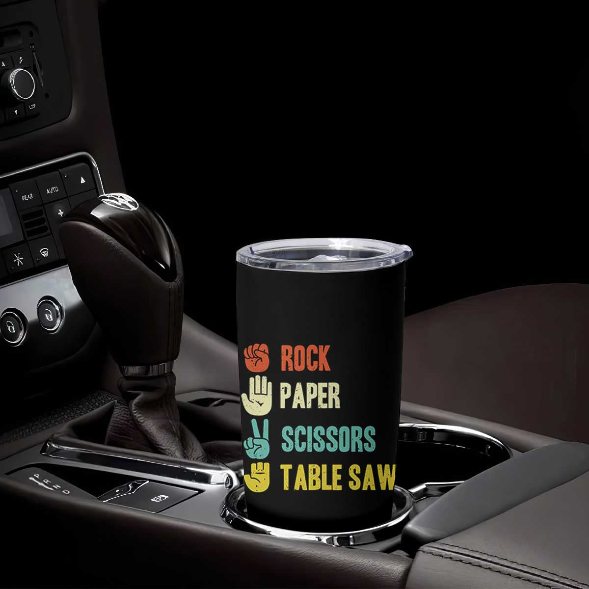 Funny Woodworker Tumbler Cup Rock Paper Scissors Table Saw TS14 Print Your Wear