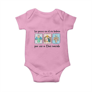 Nativity Scene Christian Christmas Baby Onesie Feliz Navidad TS14 Light Pink Print Your Wear