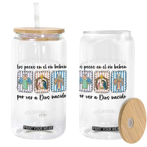 Nativity Scene Christian Christmas Glass Can Feliz Navidad TS14 Print Your Wear