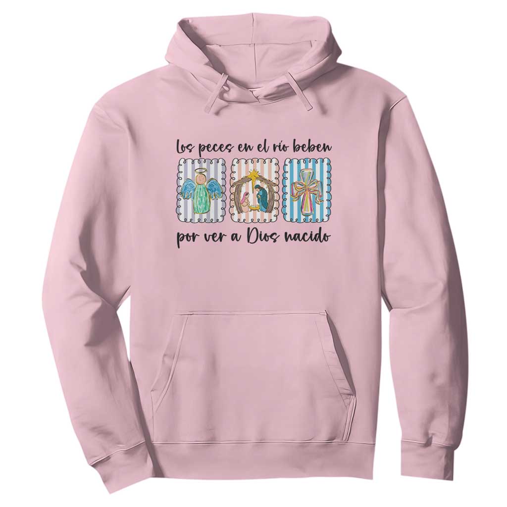 Nativity Scene Christian Christmas Hoodie Feliz Navidad TS14 Light Pink Print Your Wear