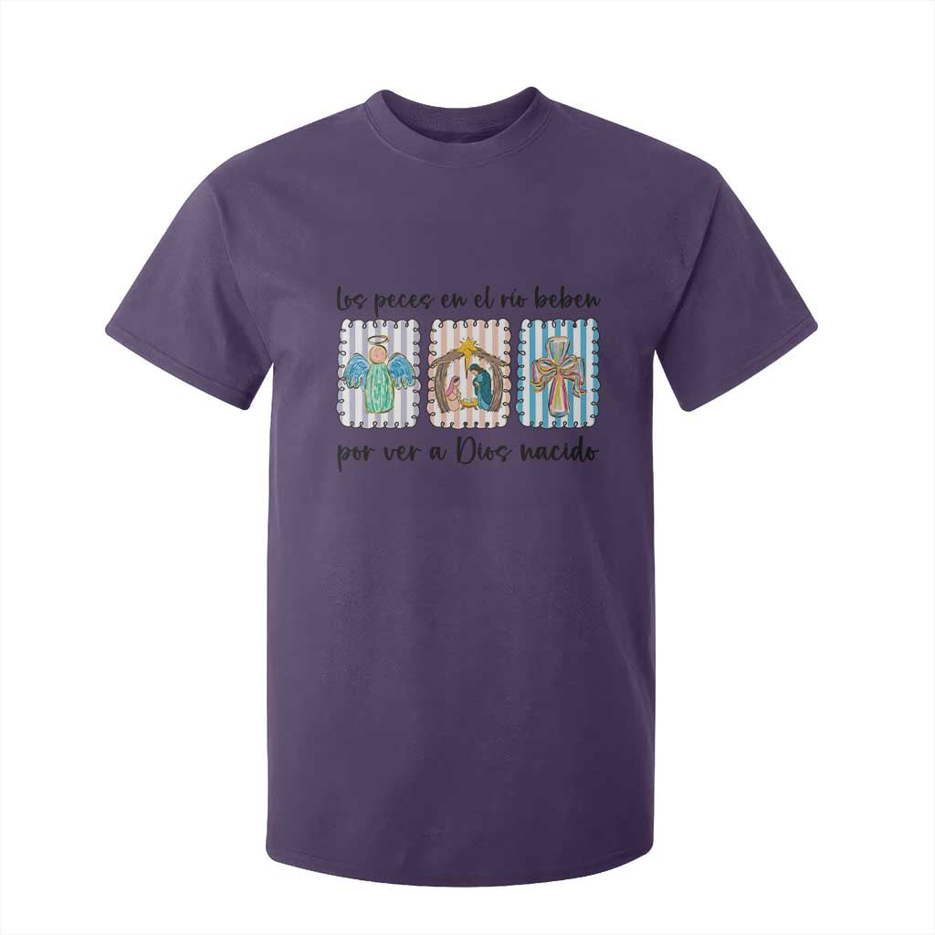 Nativity Scene Christian Christmas T Shirt For Kid Feliz Navidad TS14 Purple Print Your Wear