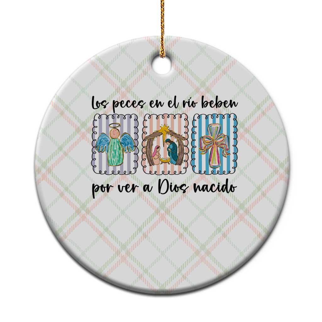 Nativity Scene Christian Christmas Ceramic Ornament Feliz Navidad TS14 1pc Christmas Plaid Print Your Wear