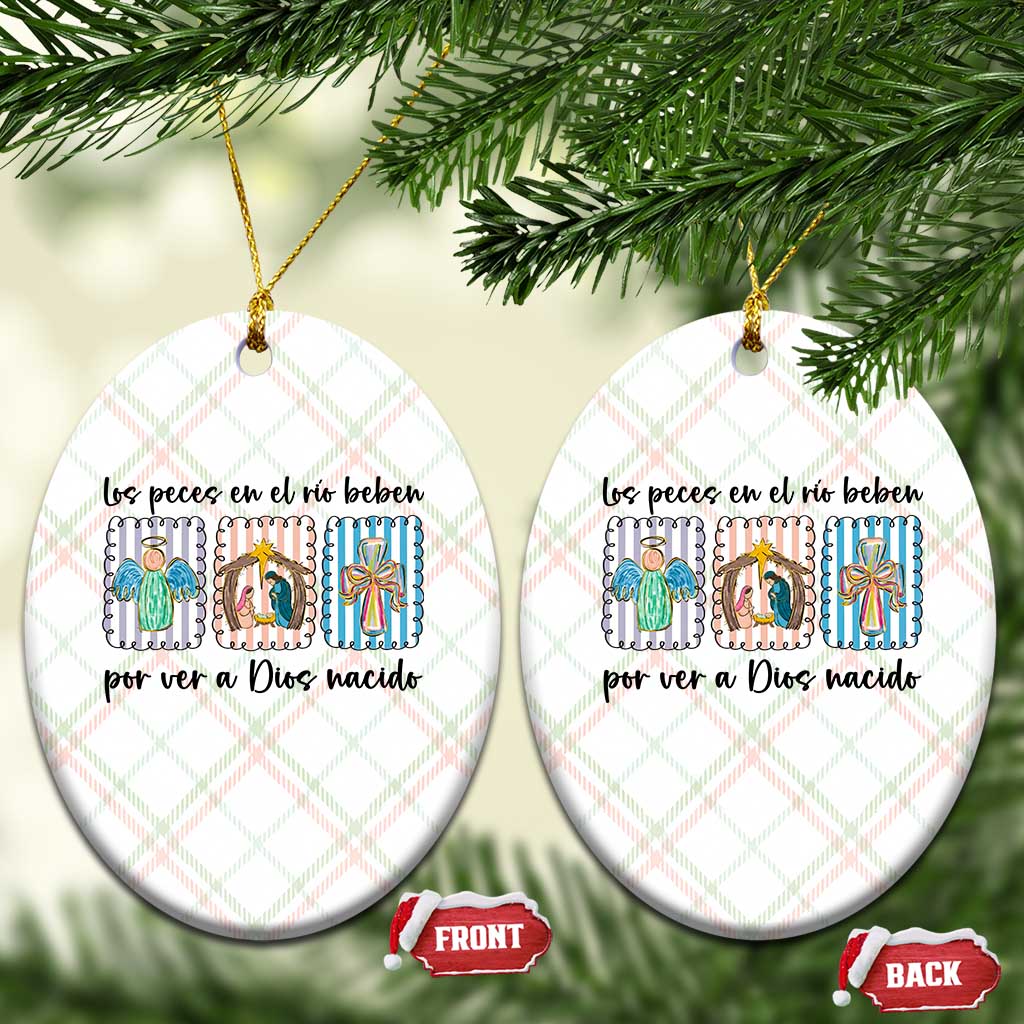 Nativity Scene Christian Christmas Ceramic Ornament Feliz Navidad TS14 Print Your Wear