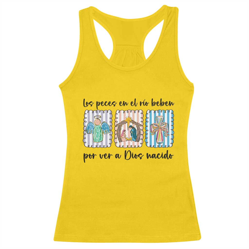 Nativity Scene Christian Christmas Racerback Tank Top Feliz Navidad TS14 Daisy Print Your Wear