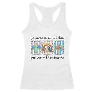 Nativity Scene Christian Christmas Racerback Tank Top Feliz Navidad TS14 White Print Your Wear